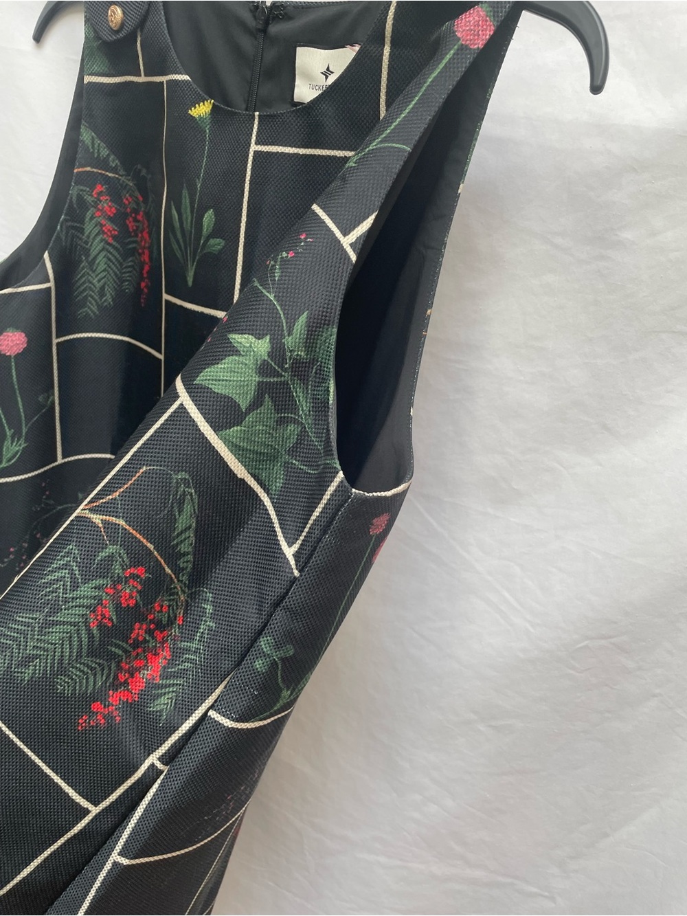 Tuckernuck Black Grid Floral A-Line Mini Dress - Picture 10 of 15